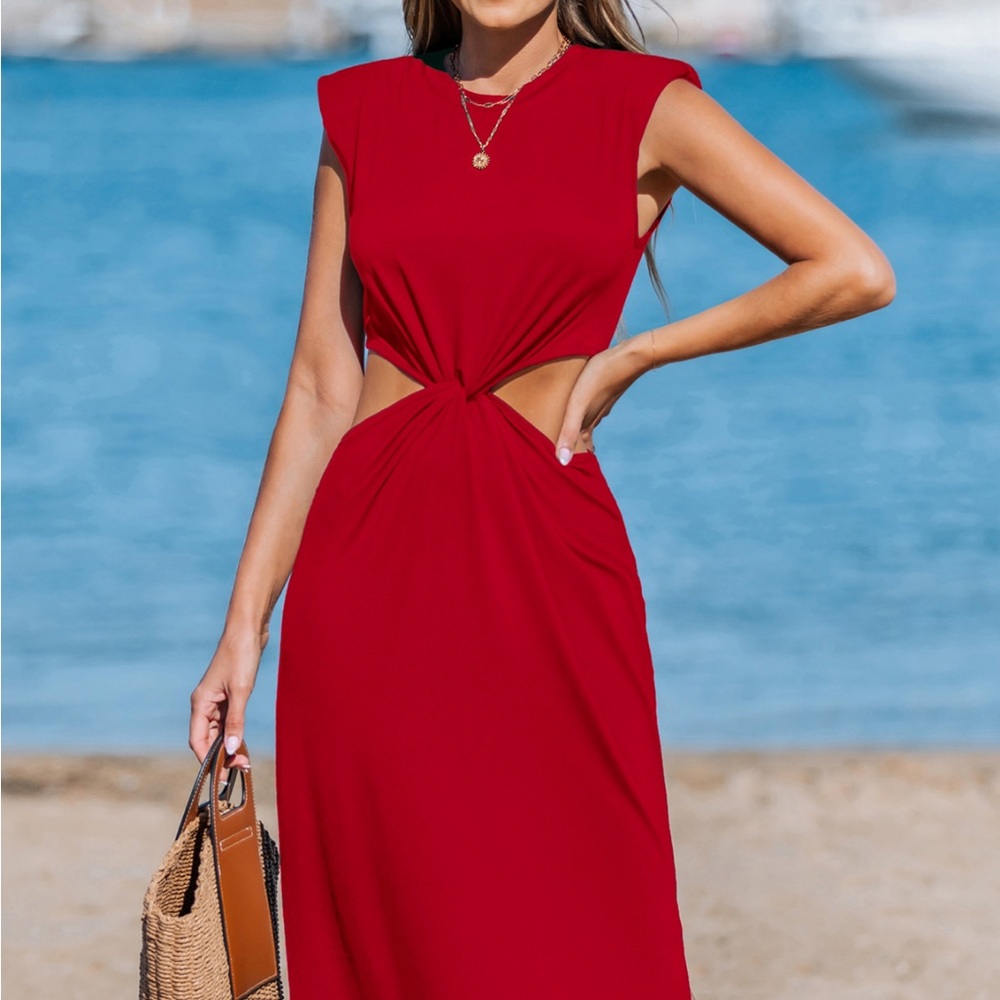 Cupshe Red Backless Dress